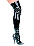 Ellie Shoes E-511 Ally 5 Heel Thigh High Stretch Boot Black PU 11