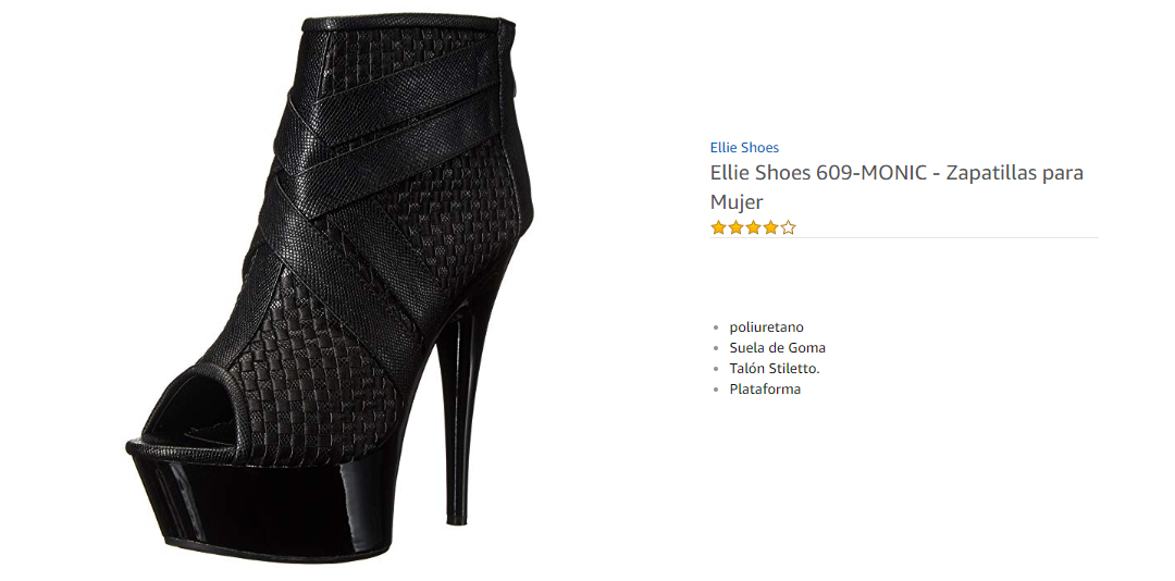 Ellie Shoes 609 MONIC  Zapatillas para Mujer Negro