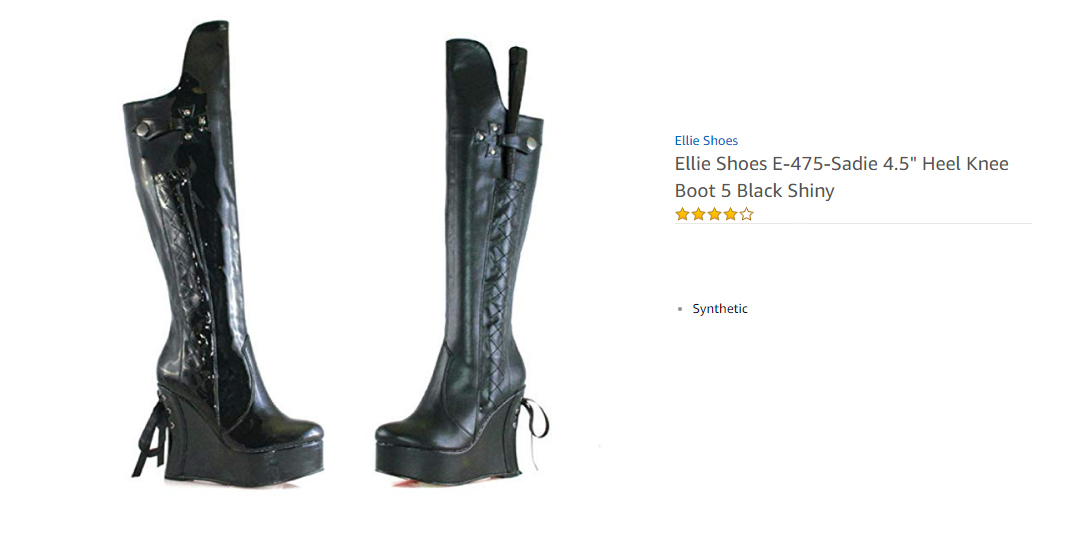 Ellie Shoes E475 Sadie 4 Heel Knee Boot 6  Black PU matte