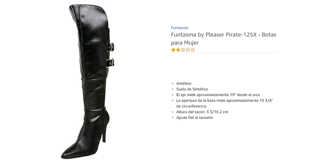 Funtasma by Pleaser Pirate 125X  Botas para Mujer Negro Black Polyurethane