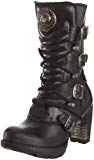 New Rock Womens M TR003 Gothic Black Leather Boots